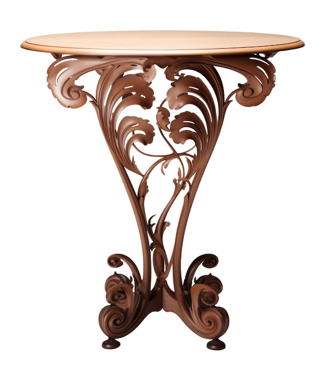 PSD gratuit vue rapprochée sur une table art déco isolée