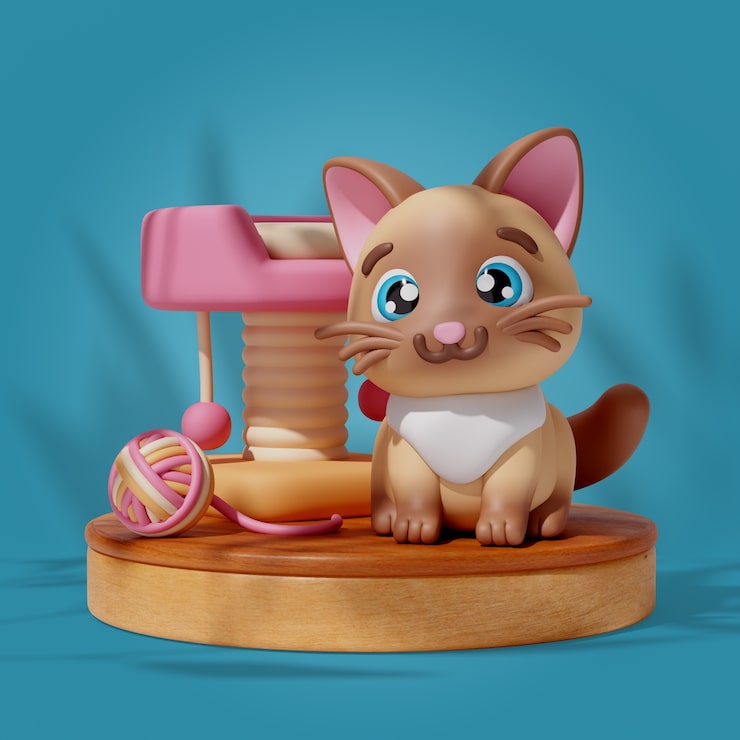 PSD grátis 3d renderização de ilustração de animais kawaii