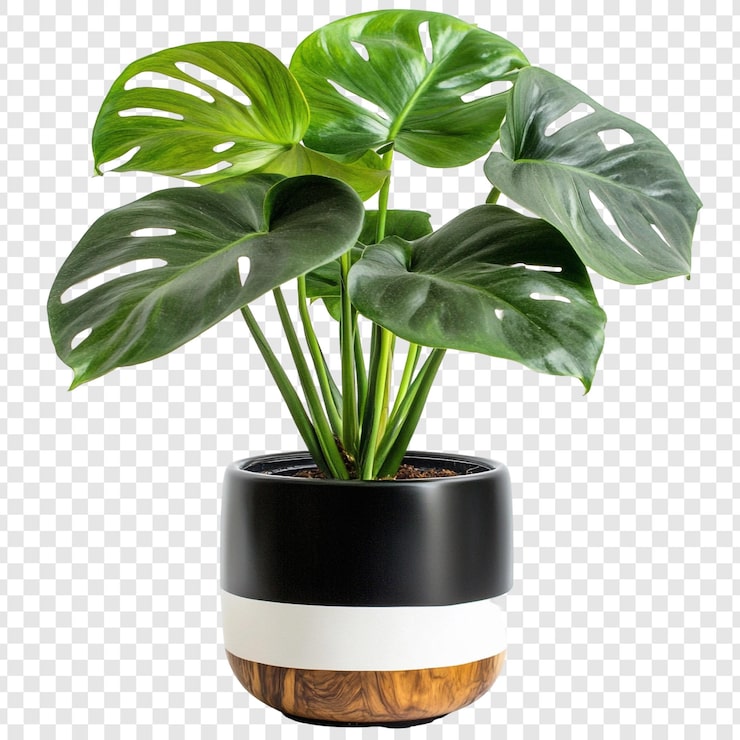 PSD grátis a impressionante monstera deliciosa em um pote moderno