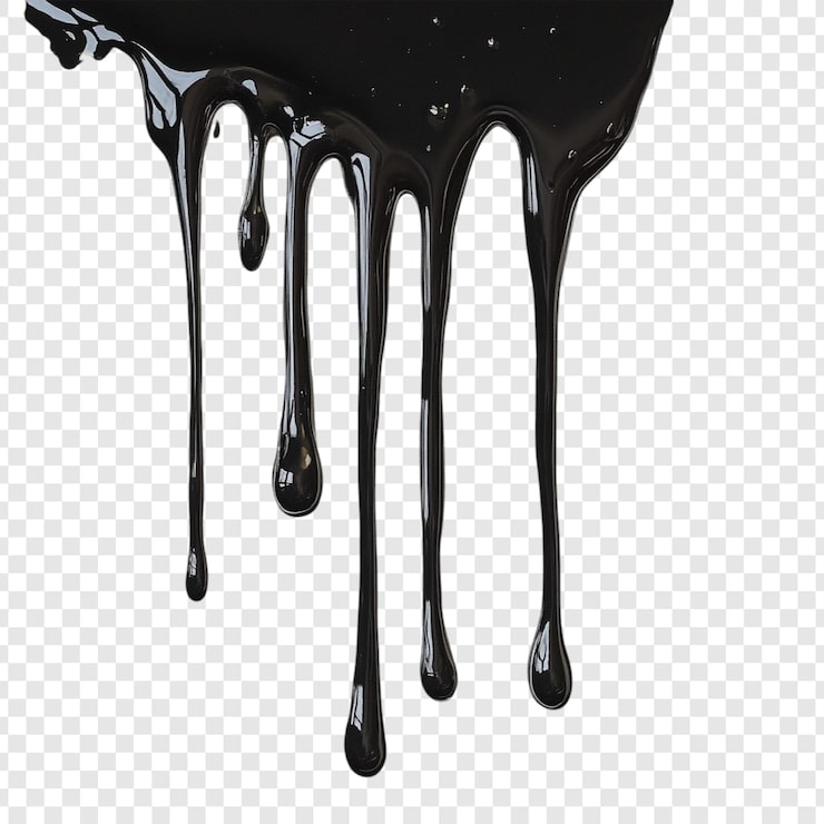 PSD grátis abstract dripping black liquid viscous texture glossy surface dark theme (tema escuro da superfície brilhante)