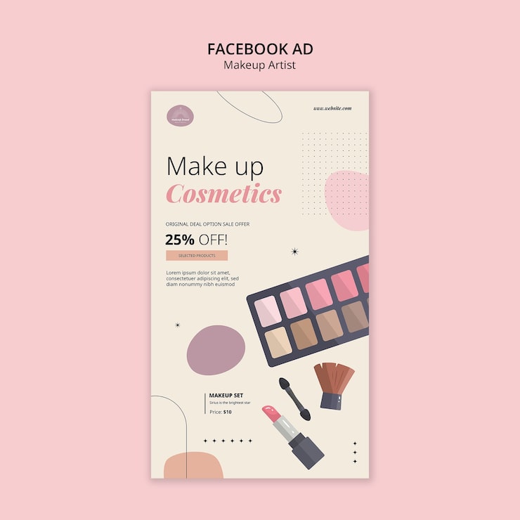 PSD grátis artista de maquiagem design de modelo de anúncio do facebook
