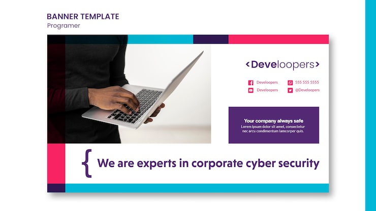 PSD grátis banner do modelo promocional do programador