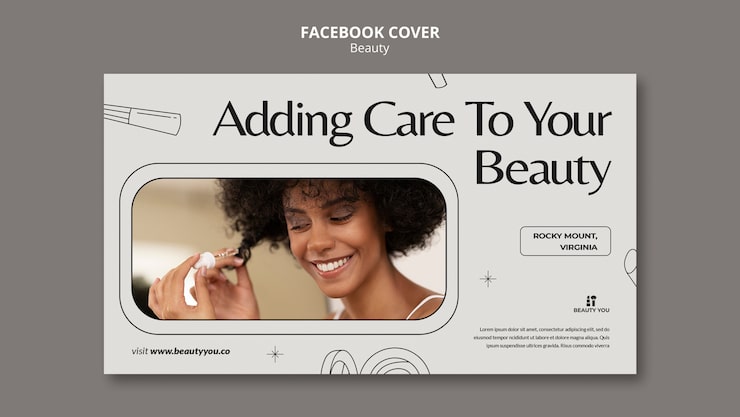 PSD grátis capa do facebook do conceito de beleza desenhada à mão