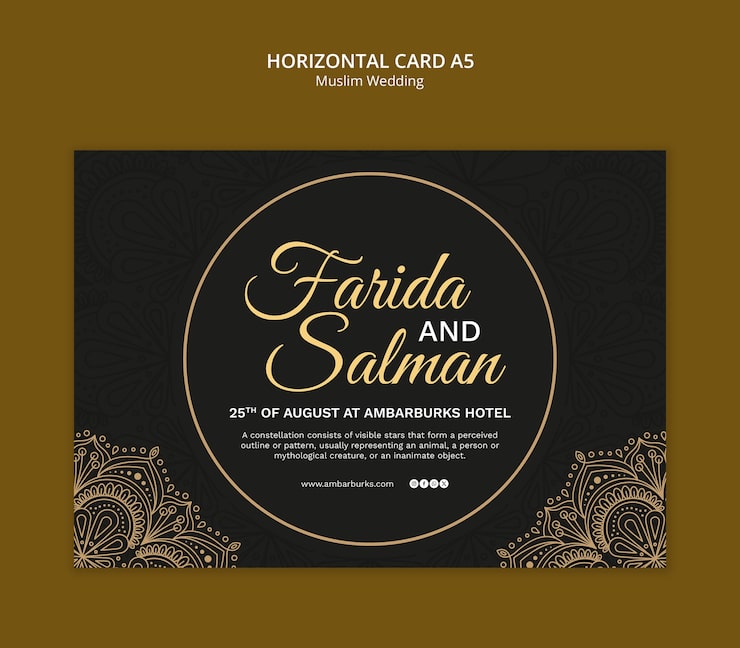 PSD grátis desenho de modelo de casamento muçulmano