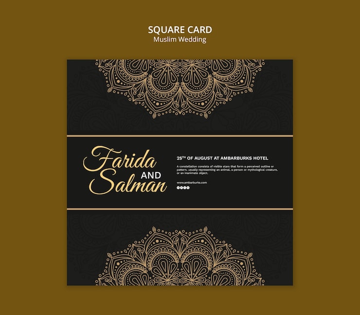 PSD grátis desenho de modelo de casamento muçulmano