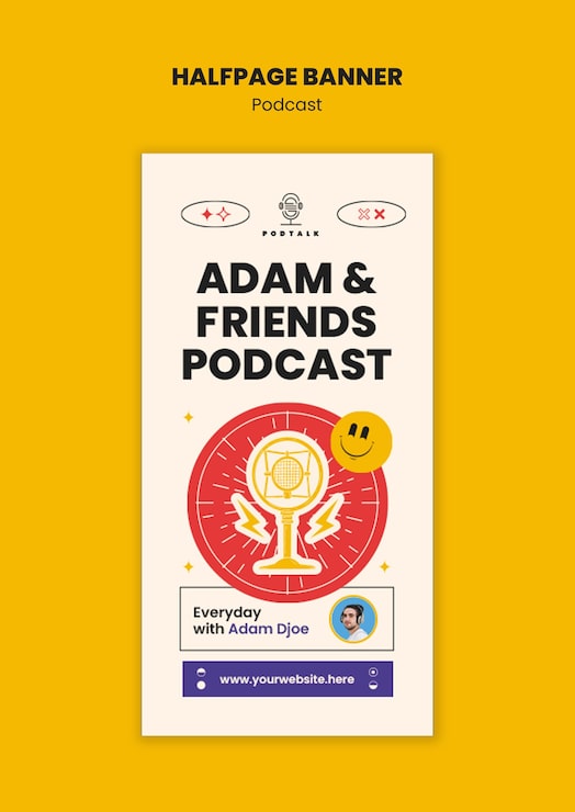 PSD grátis desenho de modelo de podcast