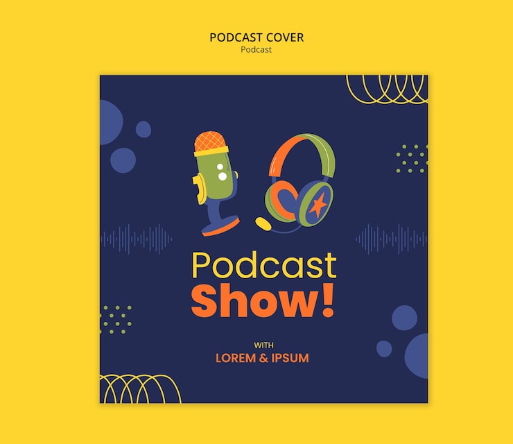PSD grátis desenho de modelo de podcast