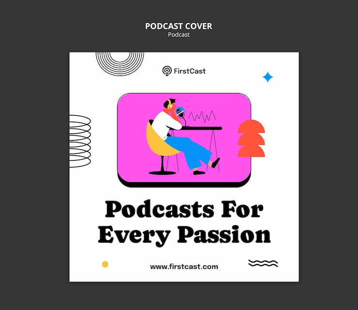 PSD grátis desenho de modelo de podcast