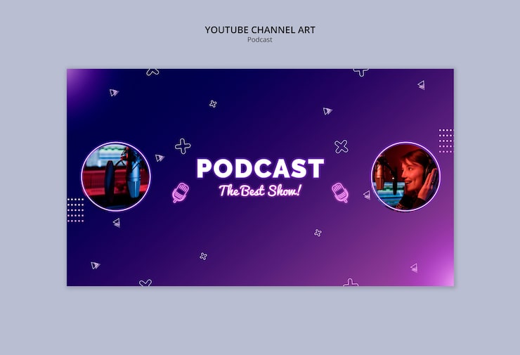 PSD grátis desenho de modelo de podcast