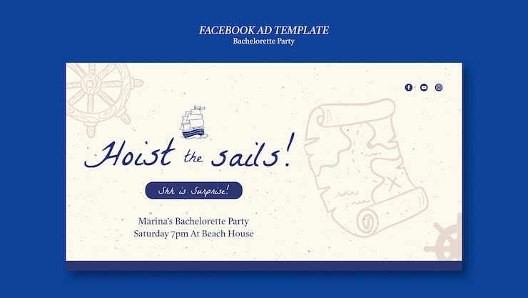 PSD grátis design de modelo de anúncio de facebook de despedida de solteira