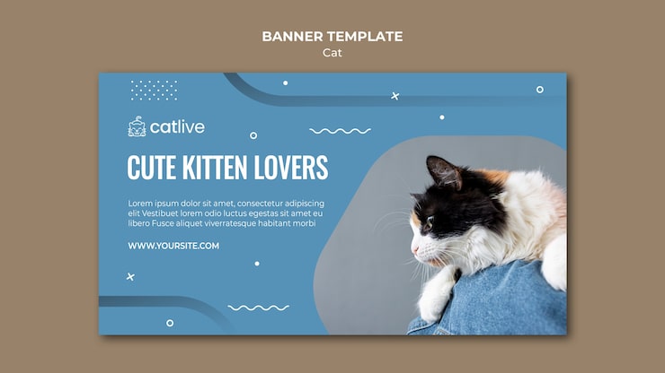 PSD grátis design de modelo de banner de amante de gato