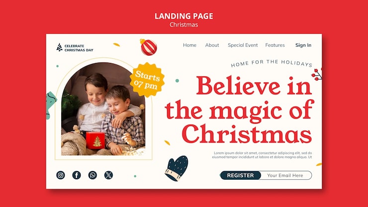 PSD grátis design de modelo de natal
