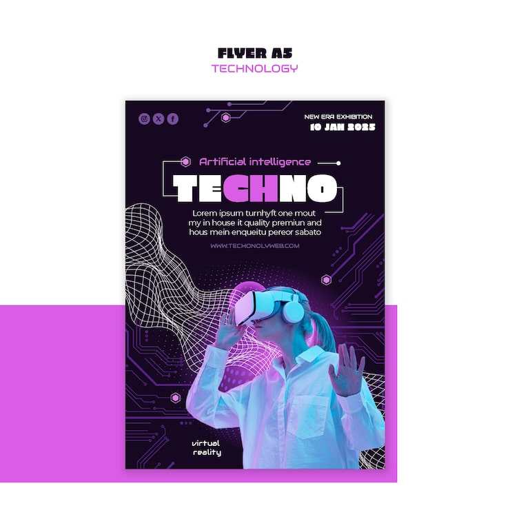 PSD grátis design de modelo de tecnologia gradiente