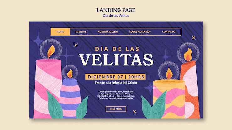 PSD grátis design de modelo do dia de las velitas