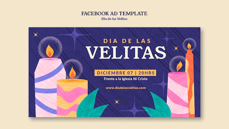 PSD grátis design de modelo do dia de las velitas