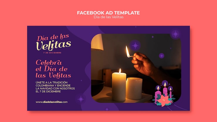 PSD grátis design de modelo do dia de las velitas