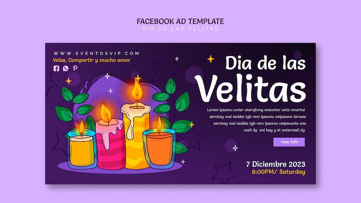 PSD grátis design de modelo do dia de las velitas