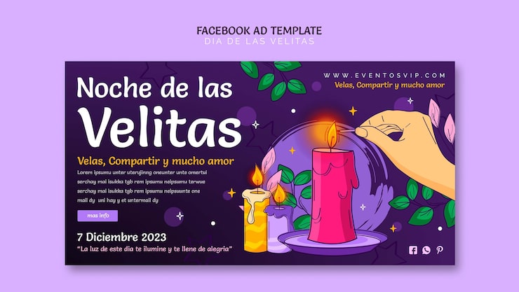 PSD grátis design de modelo do dia de las velitas