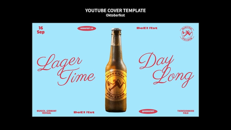 PSD grátis design plano oktoberfest capa do youtube
