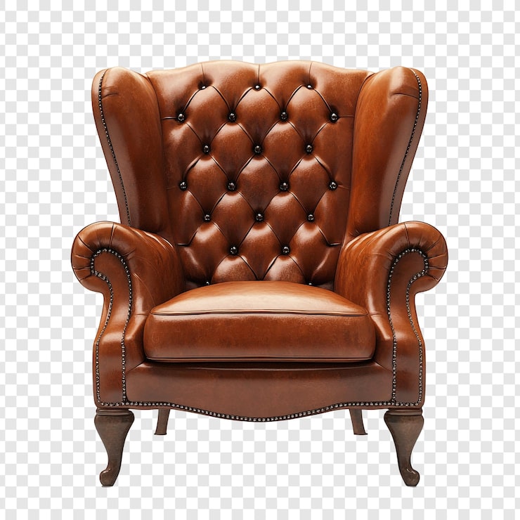 PSD grátis elegante poltrona de couro castanho