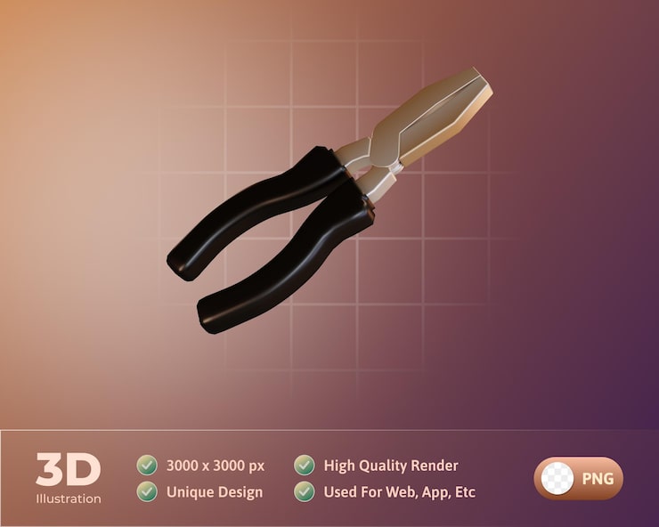 PSD grátis ferramentas de projeto ilustração 3d tang