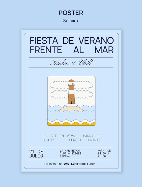 PSD grátis festa de verão à beira-mar
