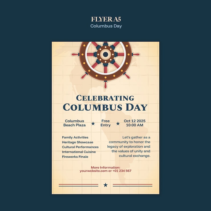 PSD grátis flyer de celebração do dia de colombo