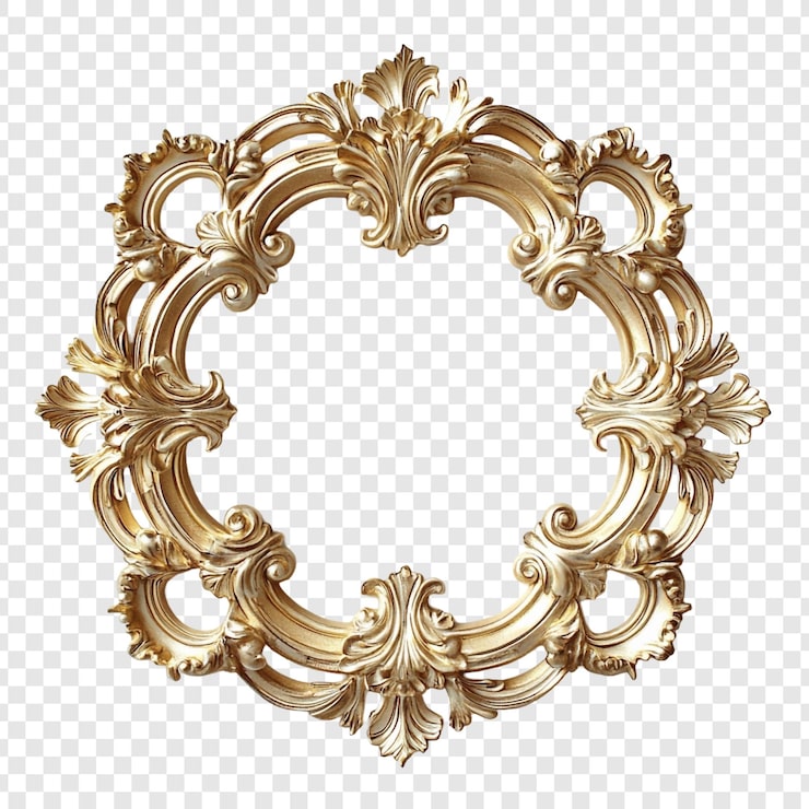 PSD grátis frame circular dourado ornamentado uma obra-prima dourada de design barroco