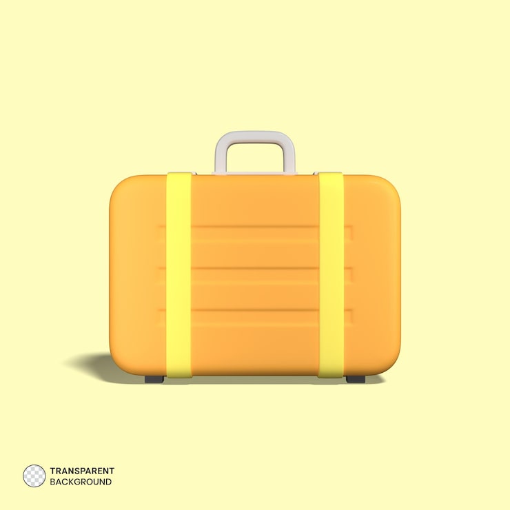 PSD grátis ícone de mala de viagem isolado 3d render ilustração