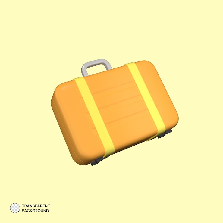PSD grátis ícone de mala de viagem isolado 3d render ilustração