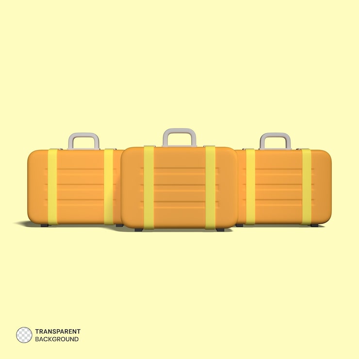 PSD grátis ícone de mala de viagem isolado 3d render ilustração