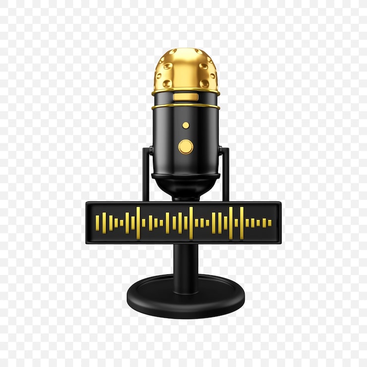 PSD grátis ícone de microfone de podcast isolado renderização 3d ilustração