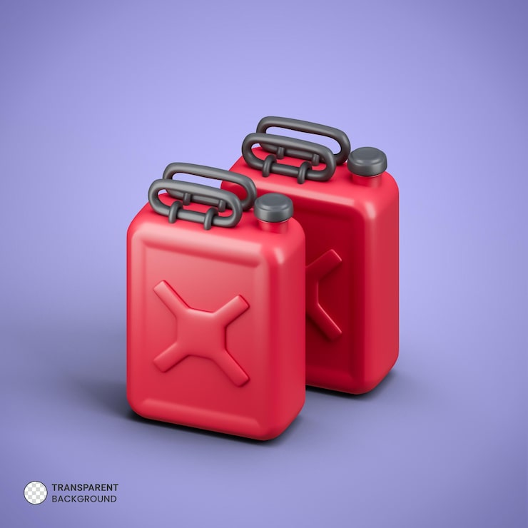 PSD grátis ícone de vasilha de combustível de plástico isolado renderização 3d ilustração