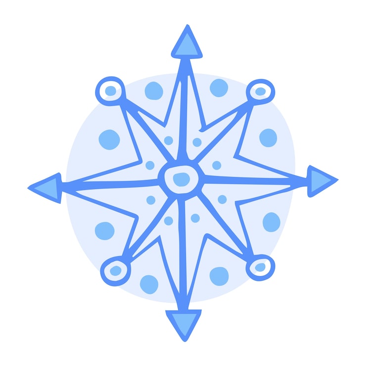 PSD grátis ilustração de flocos de neve azuis isolados