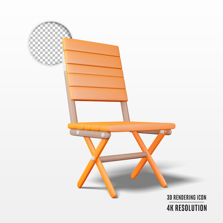 PSD grátis ilustração de renderização 3d de uma cadeira isolada