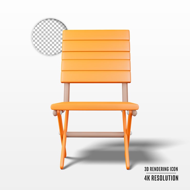 PSD grátis ilustração de renderização 3d de uma cadeira isolada