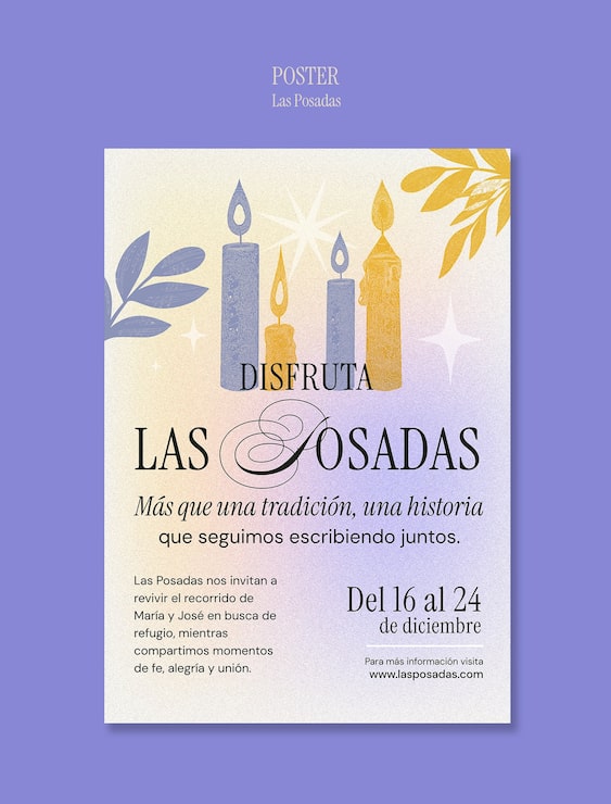 PSD grátis las posadas: um pôster de celebração de natal tradicional