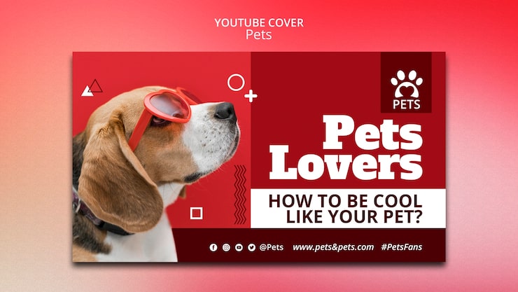 PSD grátis modelo de animais de estimação de design plano