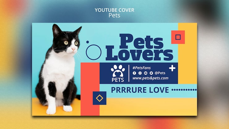 PSD grátis modelo de animais de estimação de design plano