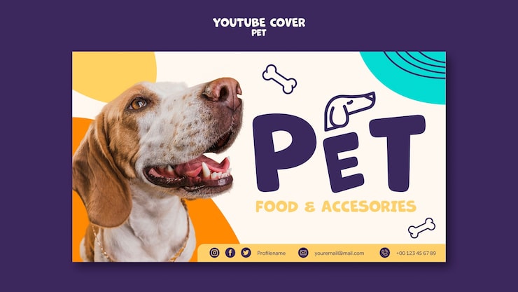 PSD grátis modelo de animal de estimação de design plano