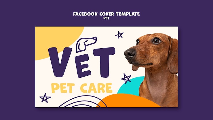 PSD grátis modelo de animal de estimação de design plano