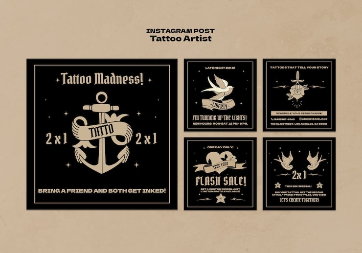PSD grátis modelo de artista de tatuagem