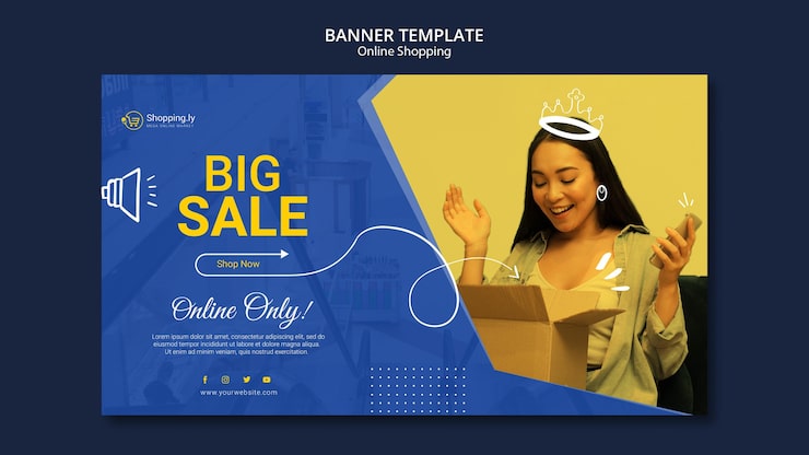 PSD grátis modelo de banner de compra online