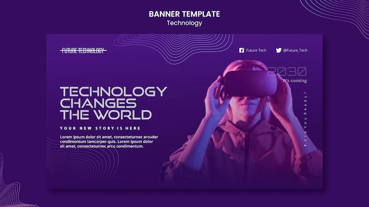 PSD grátis modelo de banner de realidade virtual