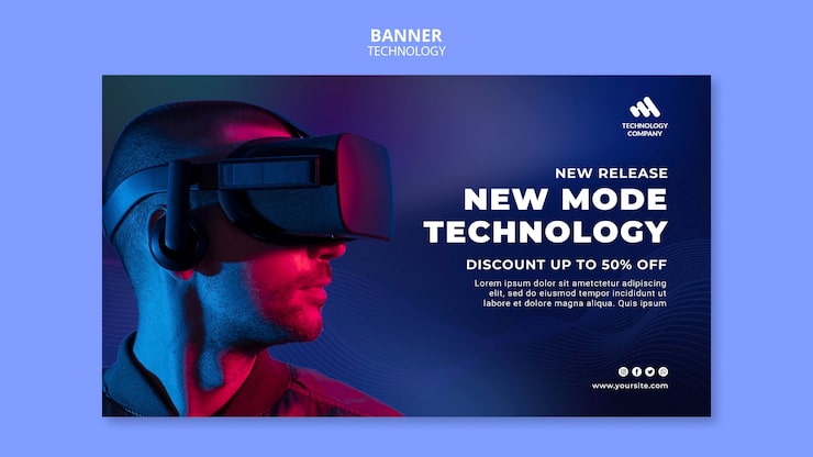 PSD grátis modelo de banner de tecnologia