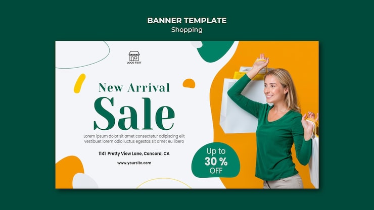 PSD grátis modelo de banner de venda de compras