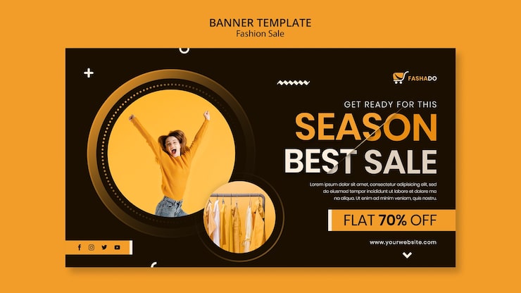 PSD grátis modelo de banner de venda de moda