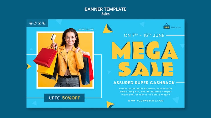 PSD grátis modelo de banner de venda mega