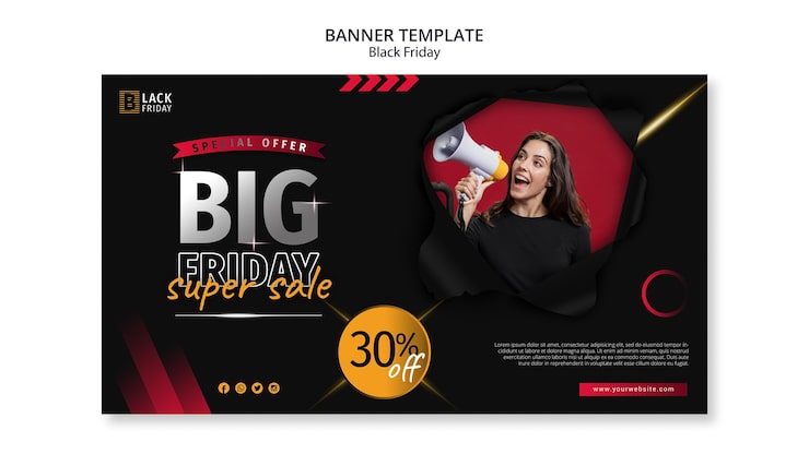 PSD grátis modelo de banner do conceito black friday