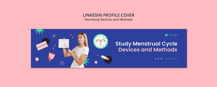PSD grátis modelo de banner do linkedin para métodos e dispositivos hormonais